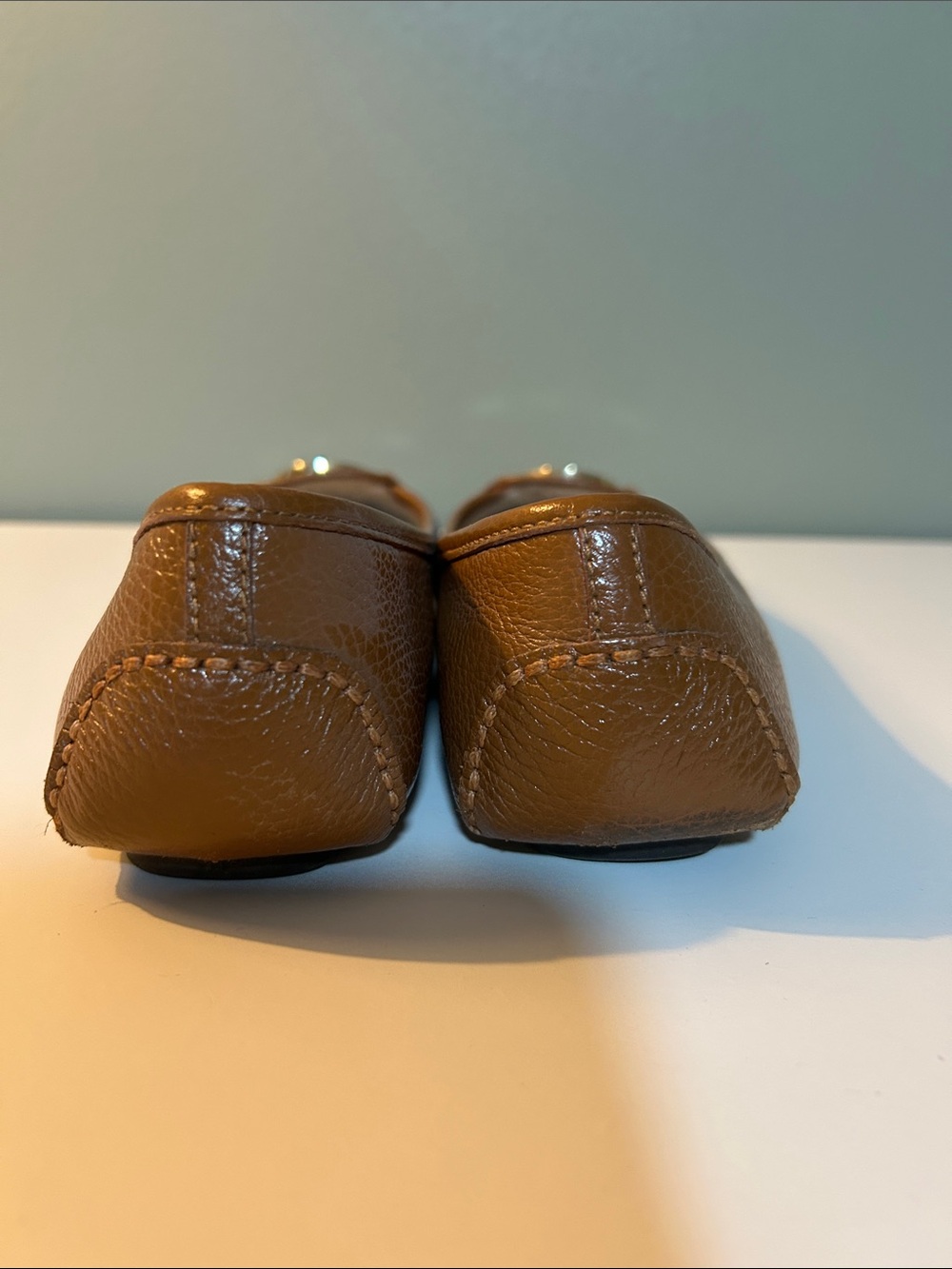 Michael Kors Tan Leather MK Logo Ballet Flats - Picture 4 of 4